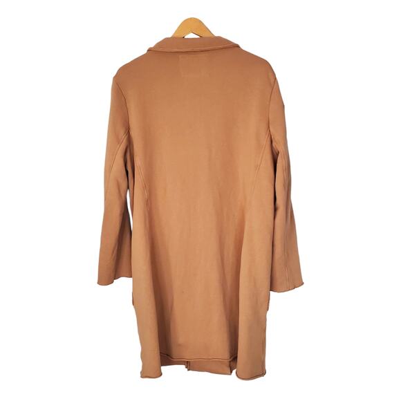 Frank & Eileen Belfast Sweatshirt Trench Coat Camel Triple Fleece Large FLAW - Picture 6 of 14